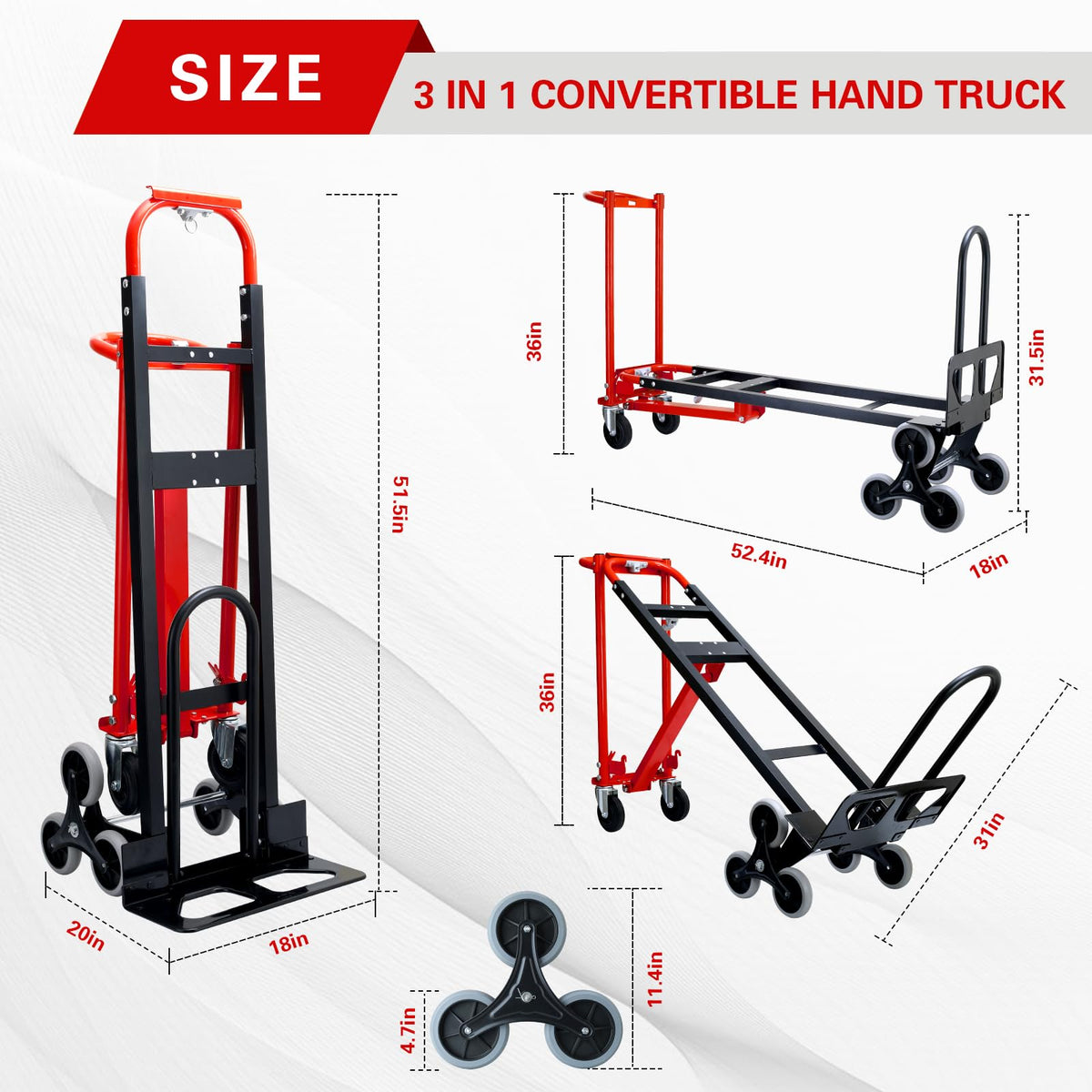 Stair Climbing Dolly Cart with Wheels T504