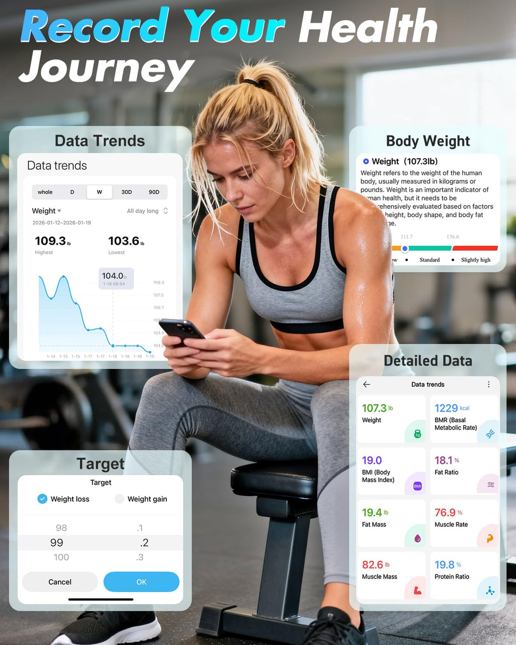 Body Weight Body Fat & BMI Scale F400030