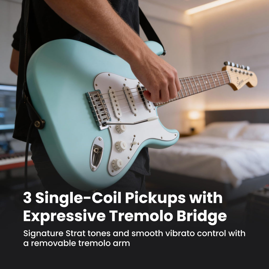 Daphne Blue Electric Guitar Bundle with Amplifier E943