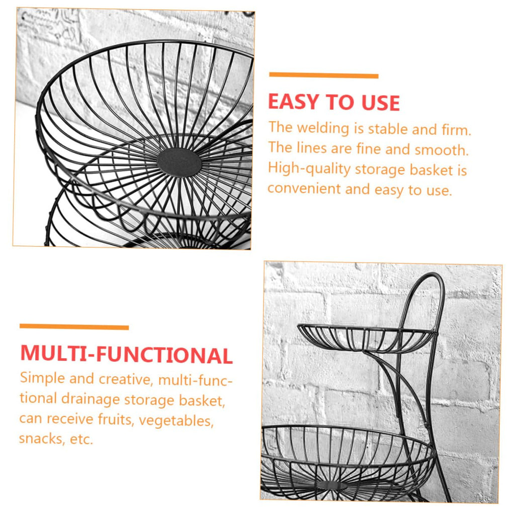 Black 3-Tier Iron Fruit Basket N463