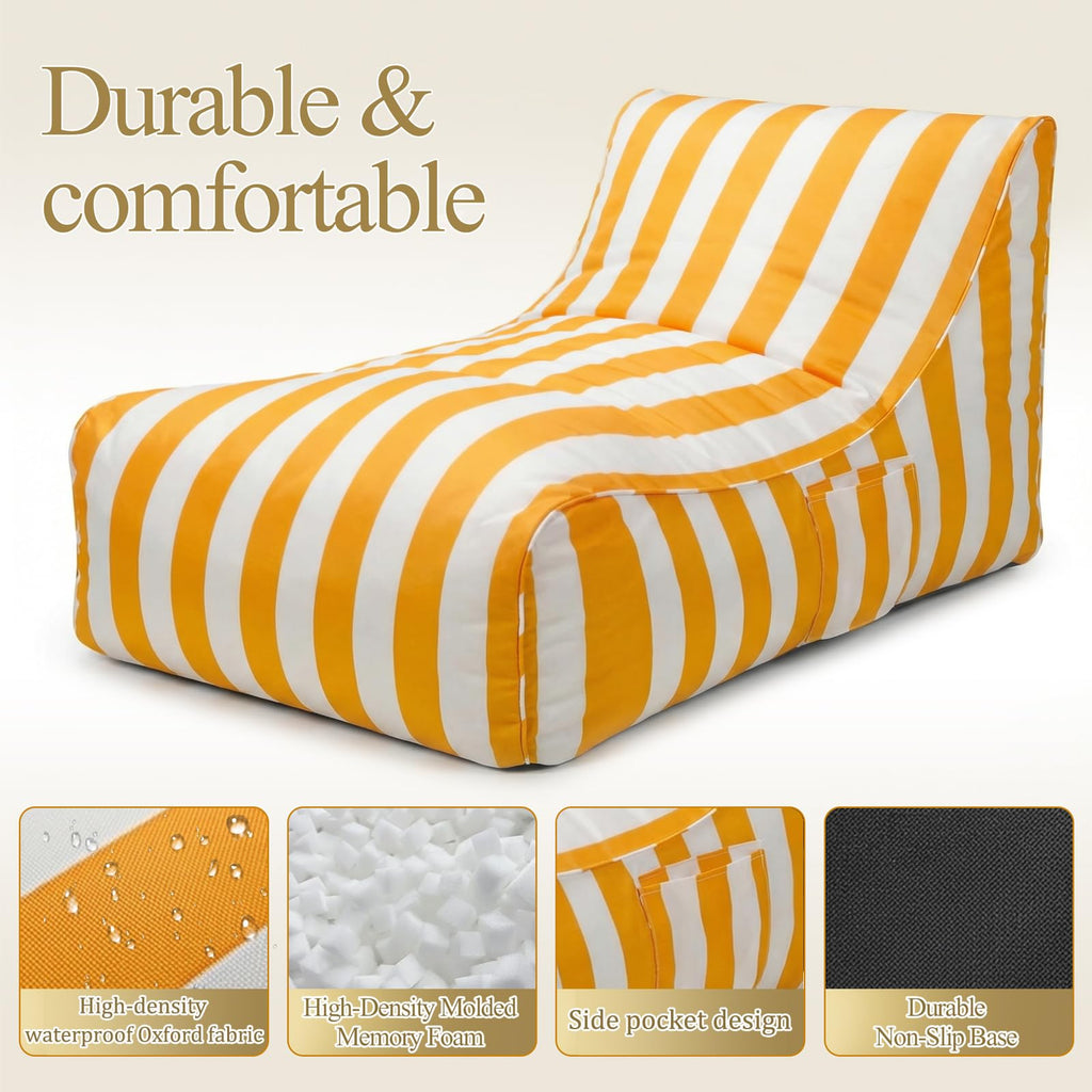Yellow Memory Foam Bean Bag Chair P4413