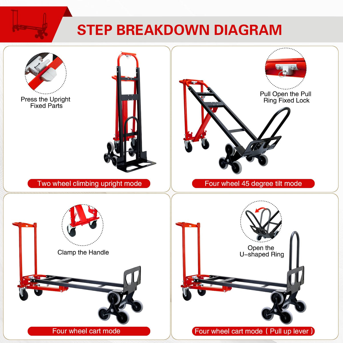 Stair Climbing Dolly Cart with Wheels T504