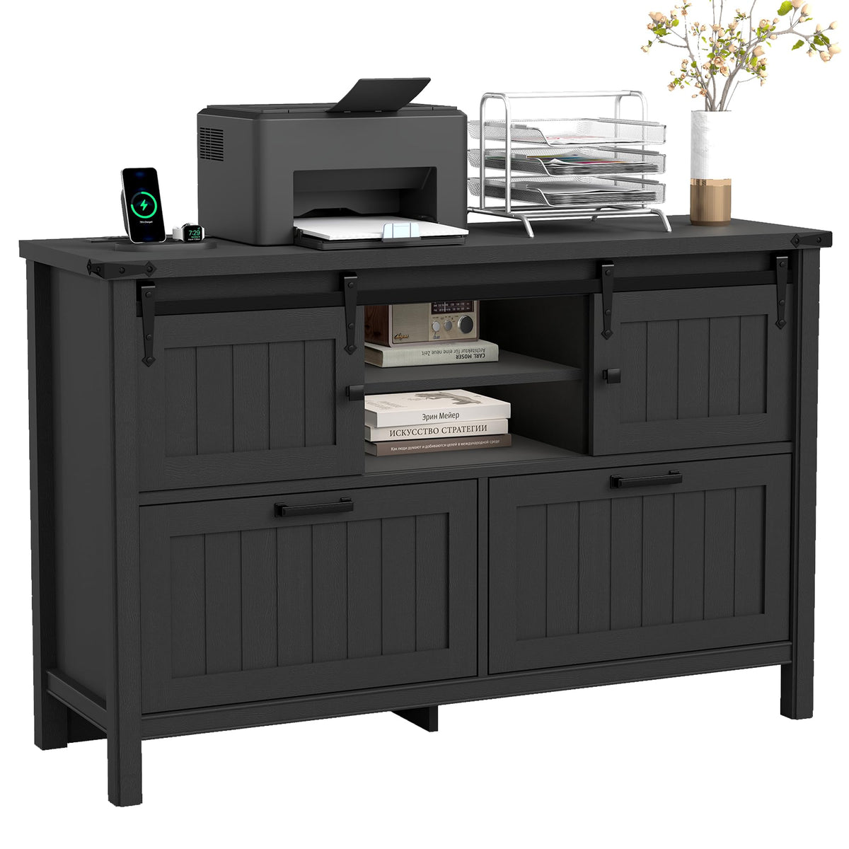 Lateral File Cabinet with Charging Station T44214