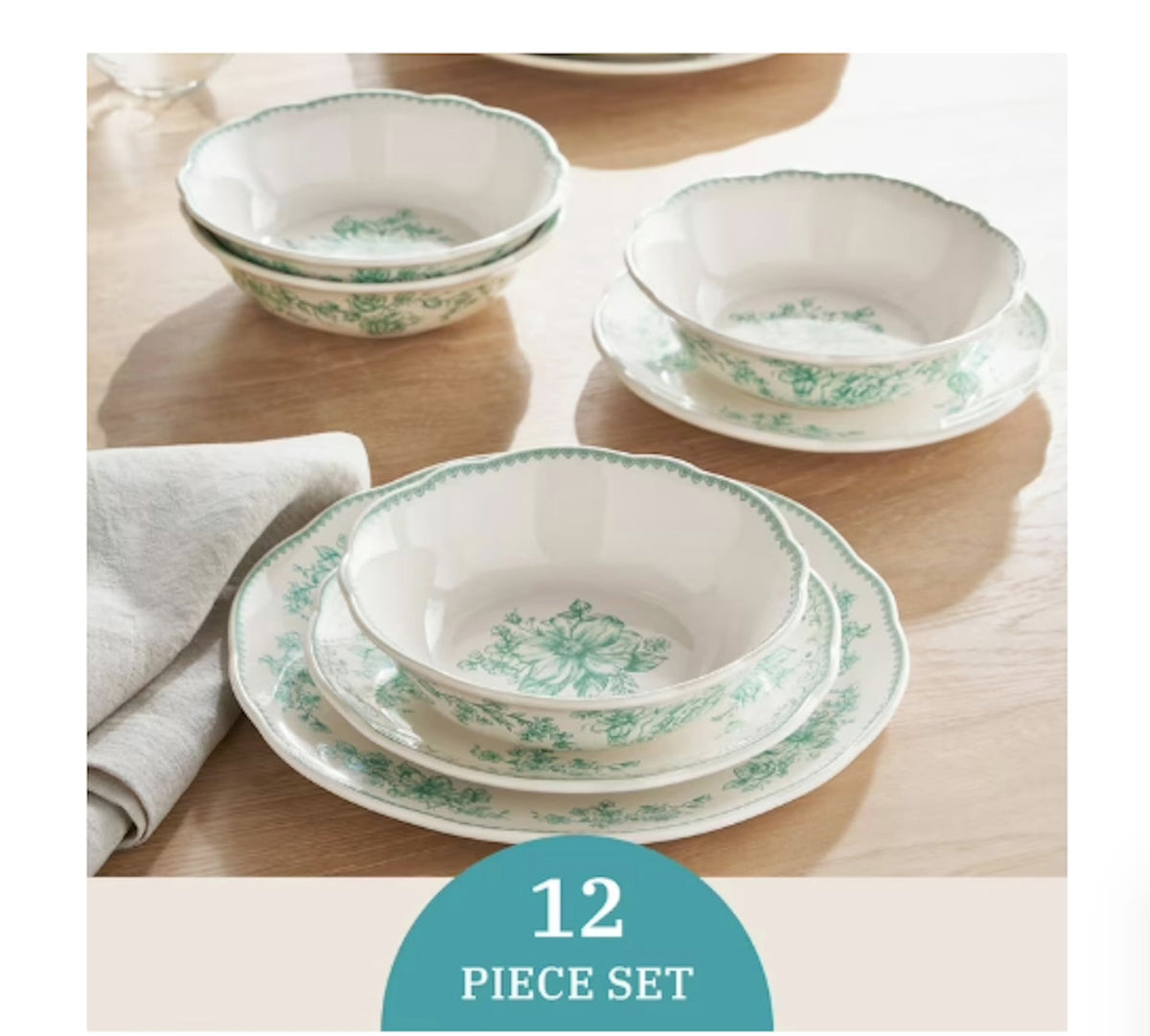 12-Piece Stoneware Dinnerware Set L507