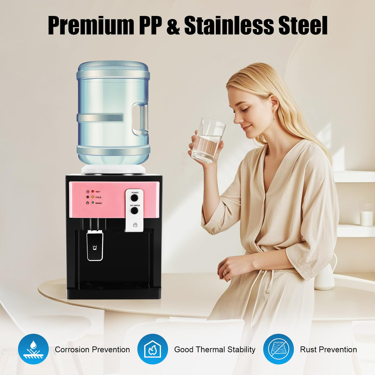 Top Loading Countertop Water Dispenser, 3 Temperature Setting D2377