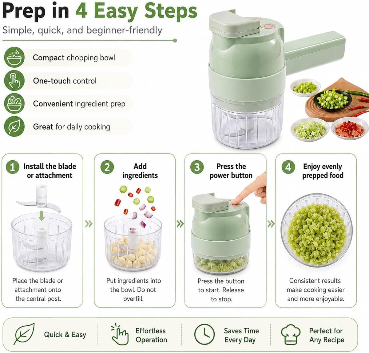 4 in 1 Handheld Electric Vegetable Chopper A86191