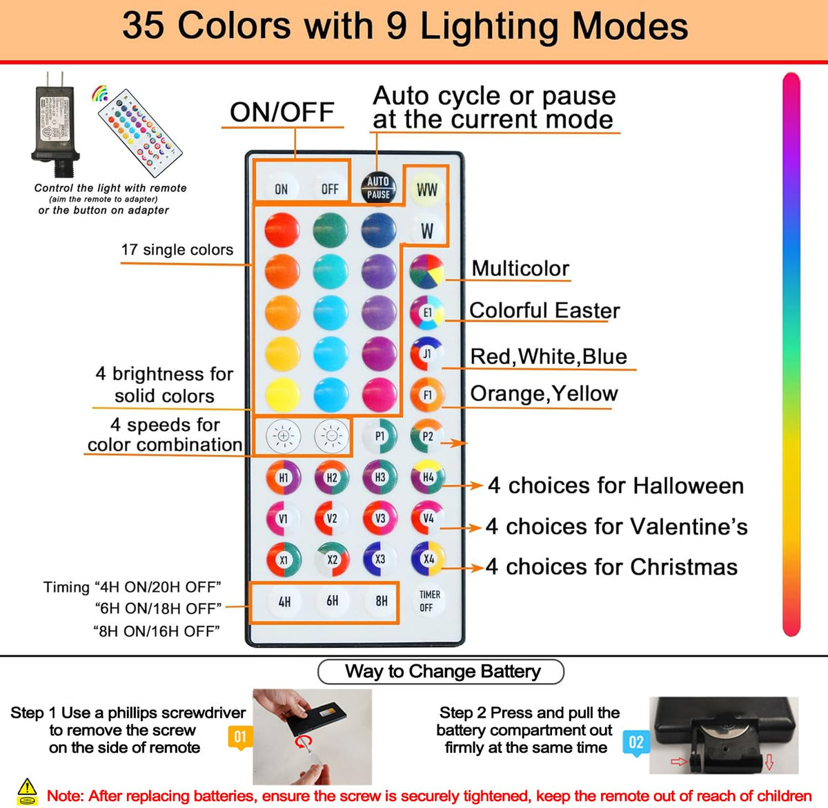 5 ft RGB Lighted Birch Tree U590