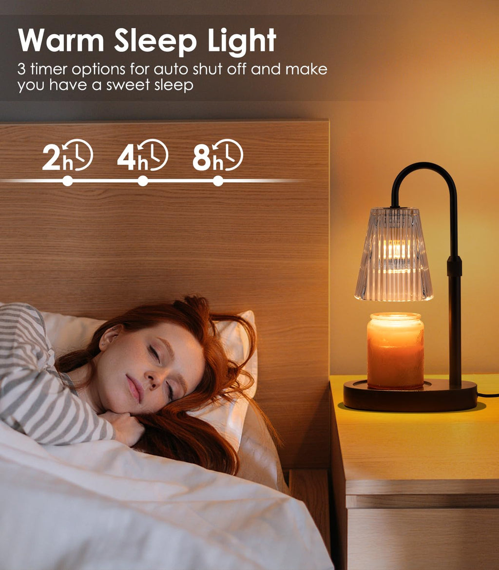 Electric Candle Warmer Lamp with Dimmer Adjustable Height Timer Glass R6022