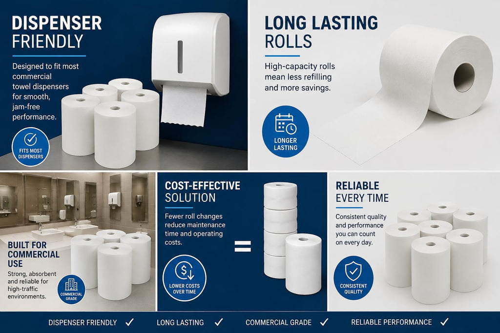 White Paper Towels 6 Rolls O2720