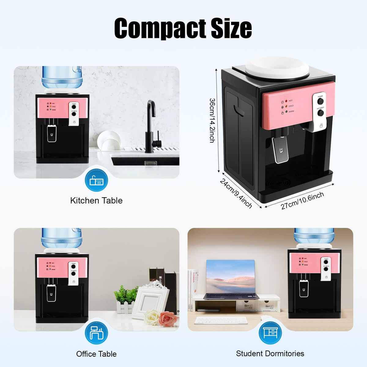 Top Loading Countertop Water Dispenser, 3 Temperature Setting D2377
