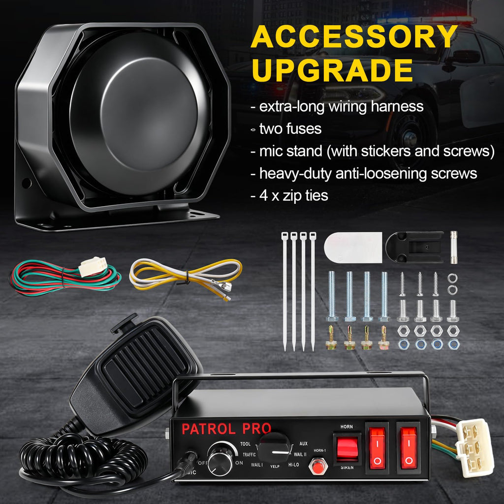 Police Siren PA System with Handheld Mic W297552