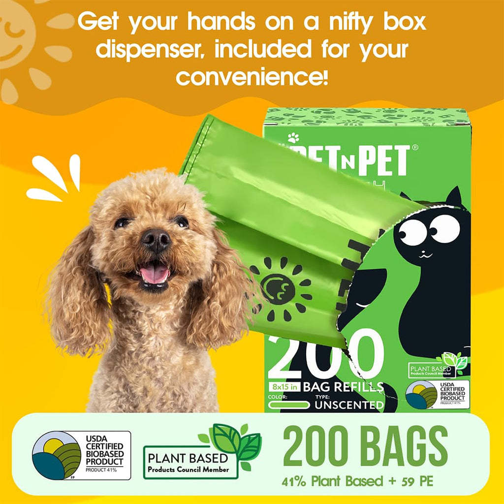 200 Count Unscented Tie Handles Poop Bags Y689