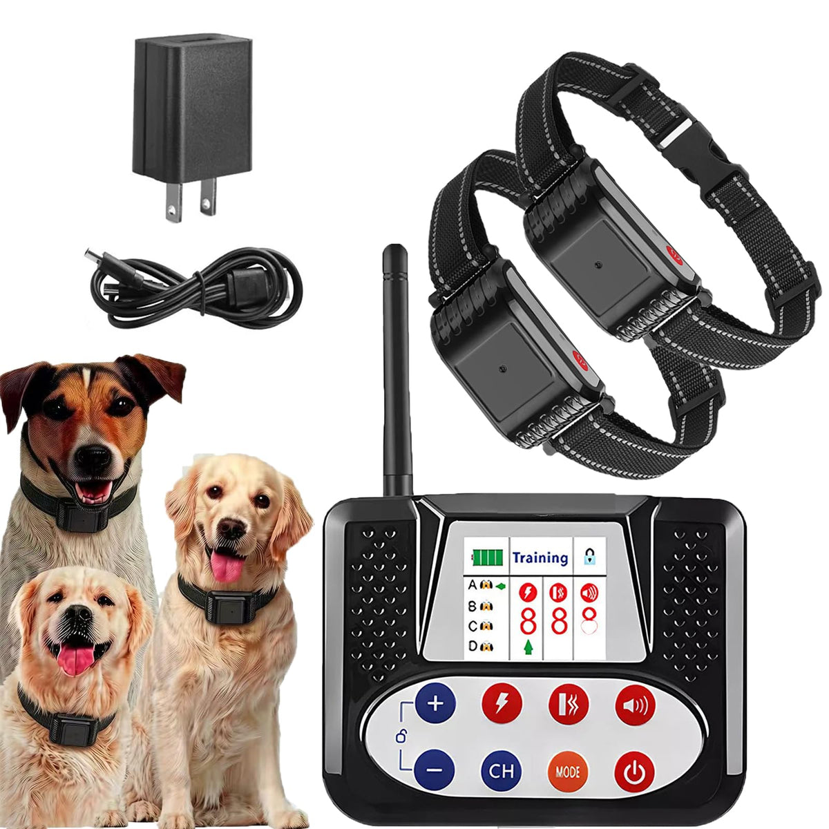 Wireless Electric Dog Fence & Remote Training Shock Collar, Waterproof, Up to 8 Acre A609