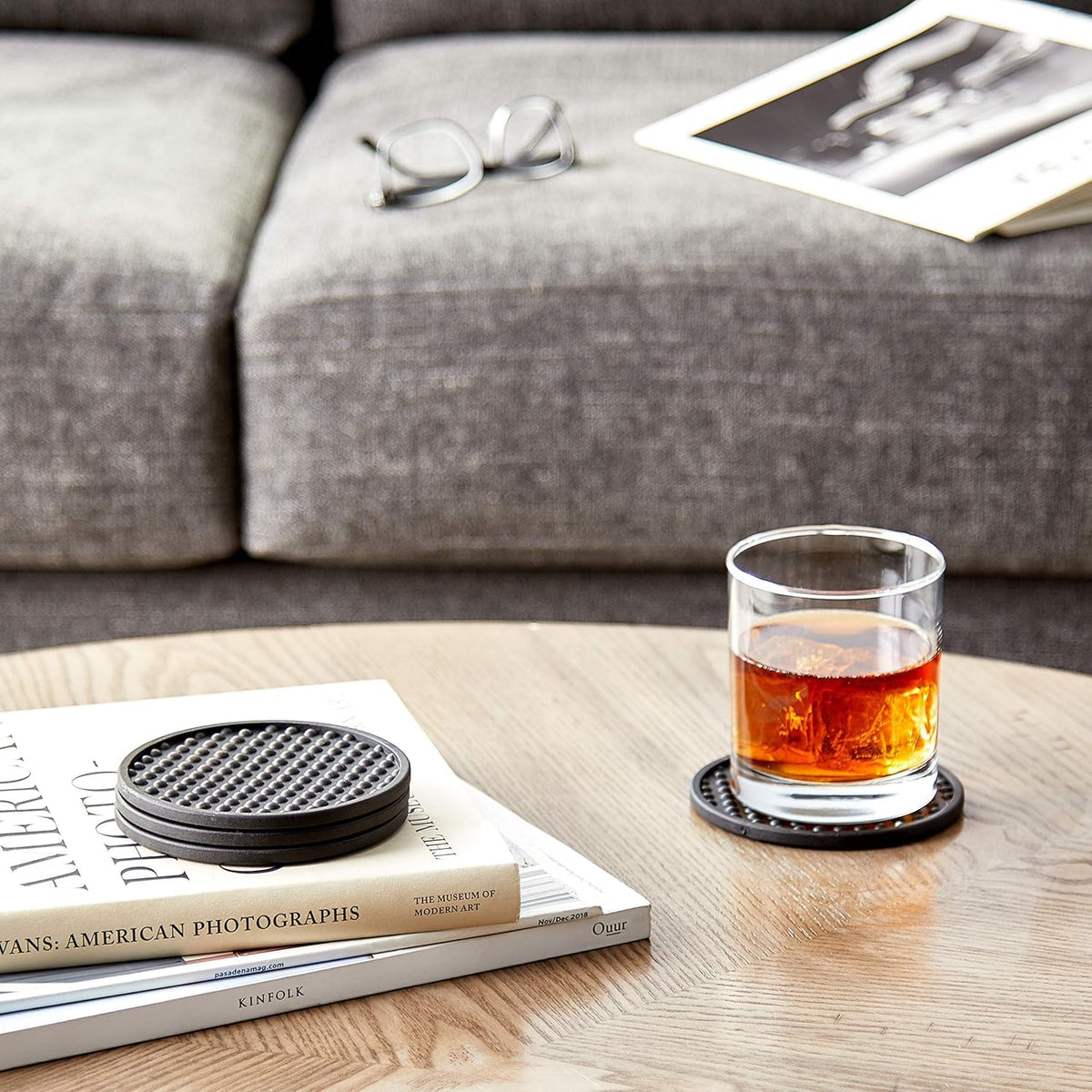 Black Set of 4 Coaster C204