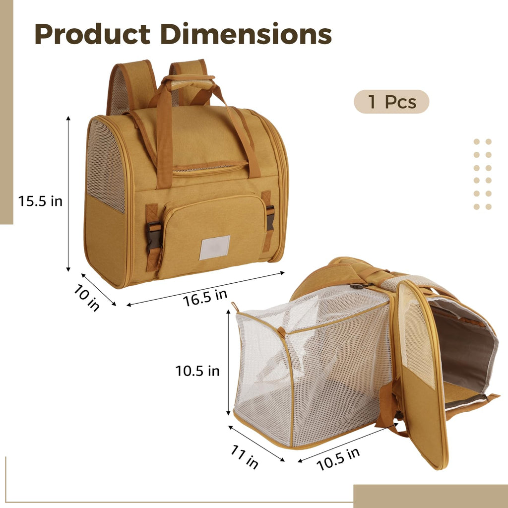 Expandable Pet Backpack Carrier with Ventilated Mesh Top S485