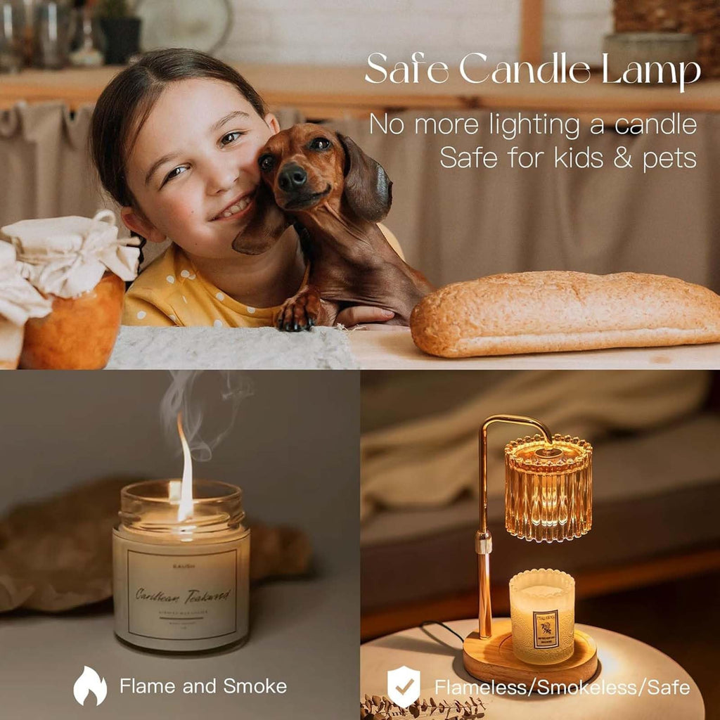 Candle Warmer Lamp with Timer, 2 Bulbs Height Adjustable Dimmable A907