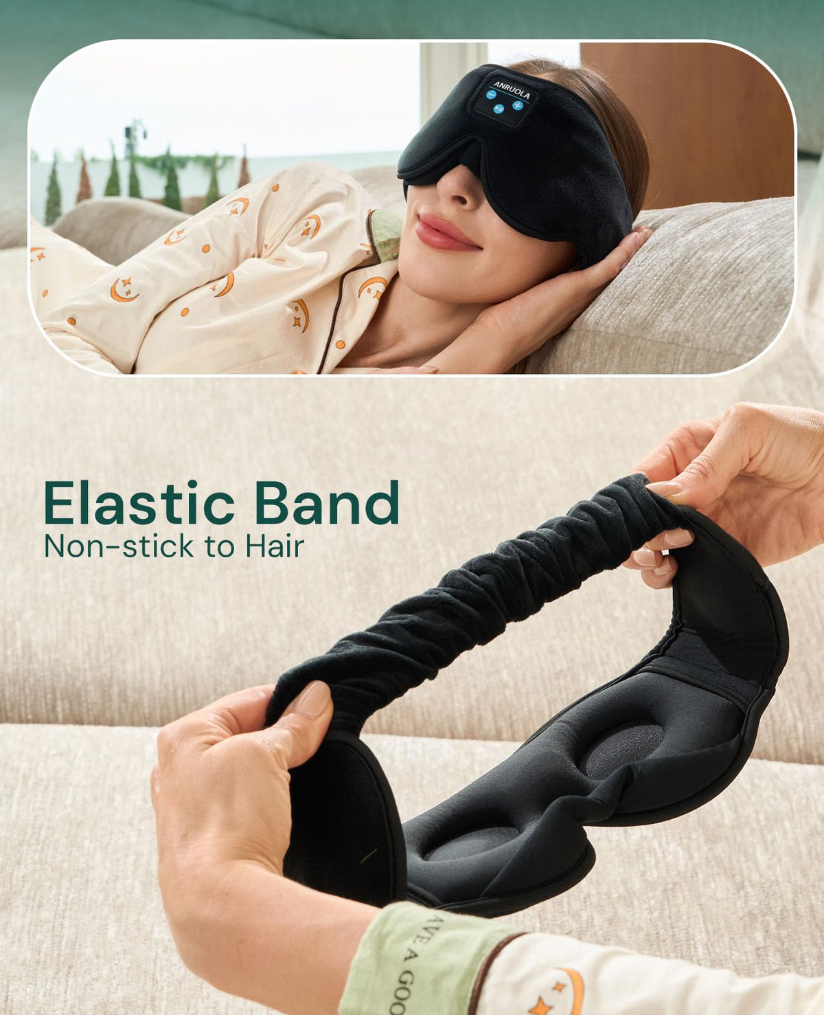 3D Sleep Mask with Bluetooth Headphones E6510