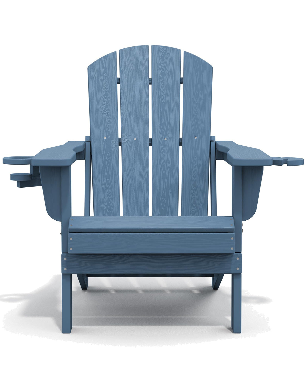 Blue Foldable Adirondack Chair Set of 2 with Cup Holders F591