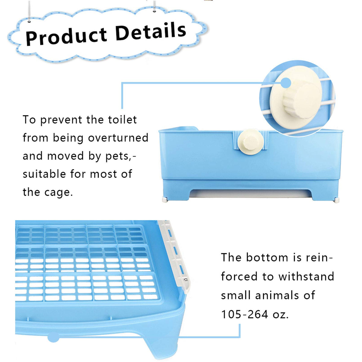 Plastic Rabbit Litter Box with Drawer S384445