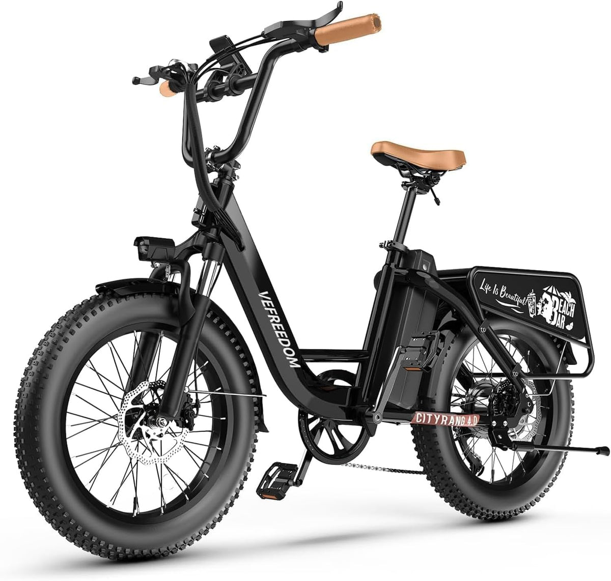 Electric Bike with 1500W Motor 48V 20Ah Battery 20" Fat Tire 7-Speed Q929404