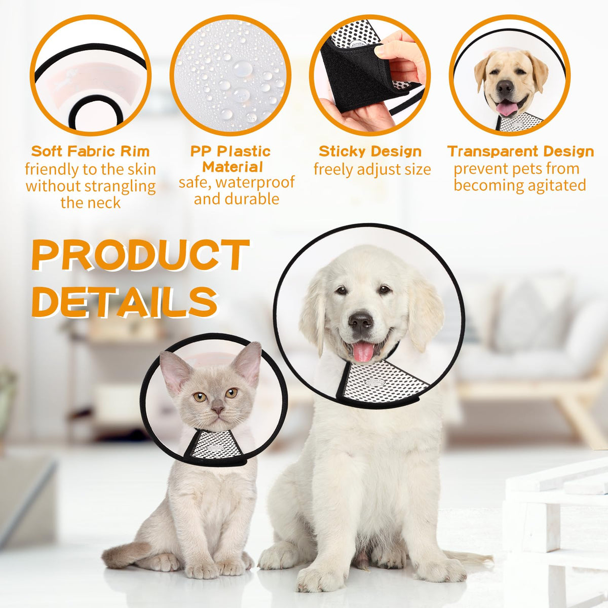 9 Pcs Adjustable Soft Dog Cone Collar Set Q361