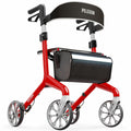 Red Foldable Rollator Walker with Seat H705