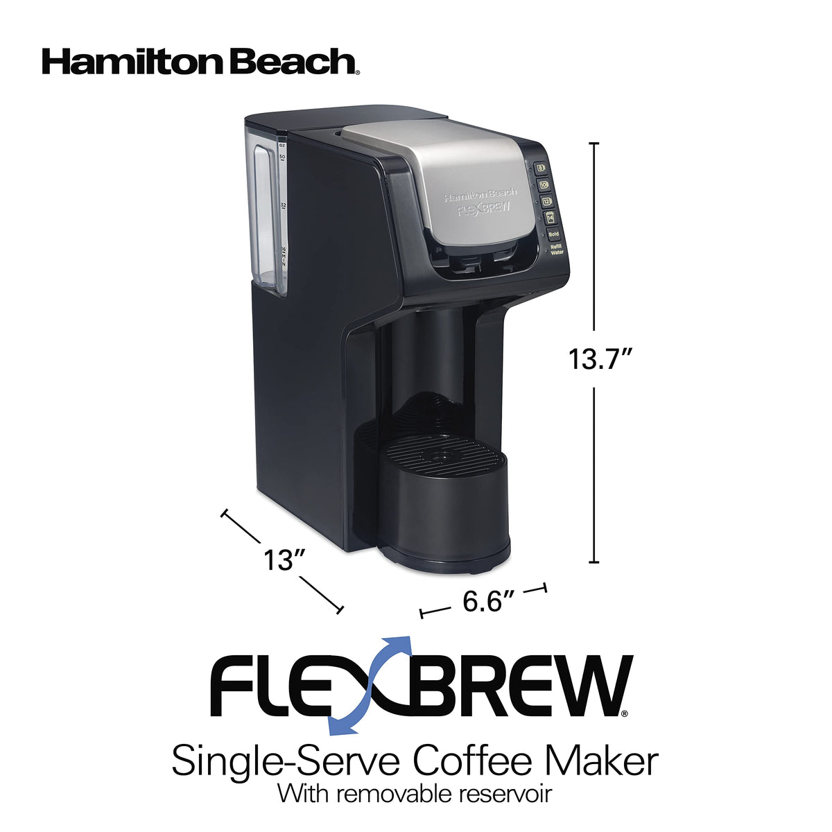Single-Serve Coffee Maker with Removable Reservoir, Black D40292