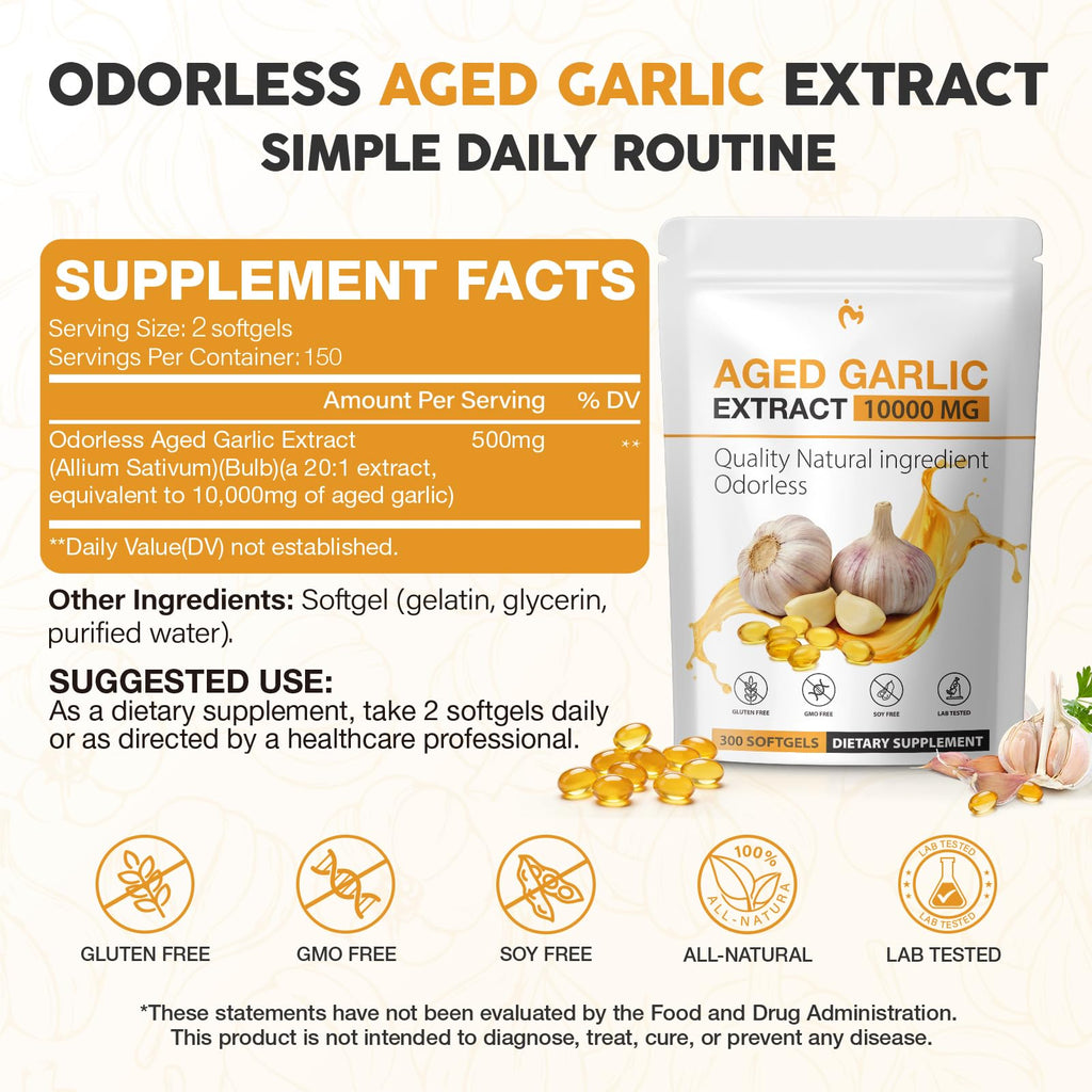 Odorless Garlic Supplements 300 Softgels C388900