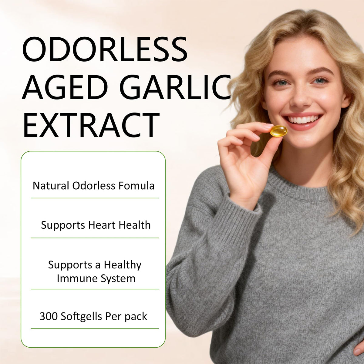 Odorless Garlic Extract 300 Softgels O52907