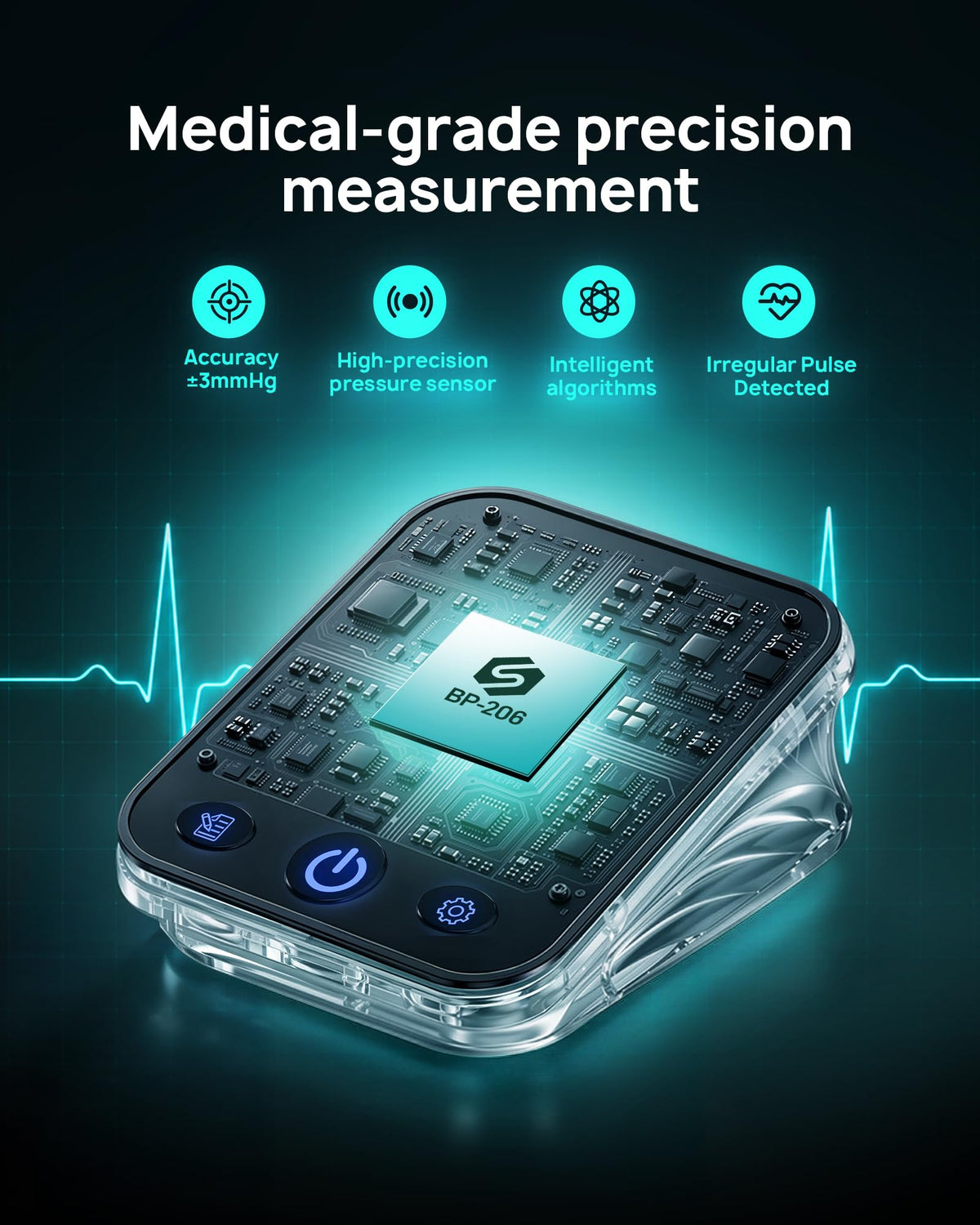 Smart Blood Pressure Monitor Upper Arm BP Cuff 5.0'' LED Display Y360575