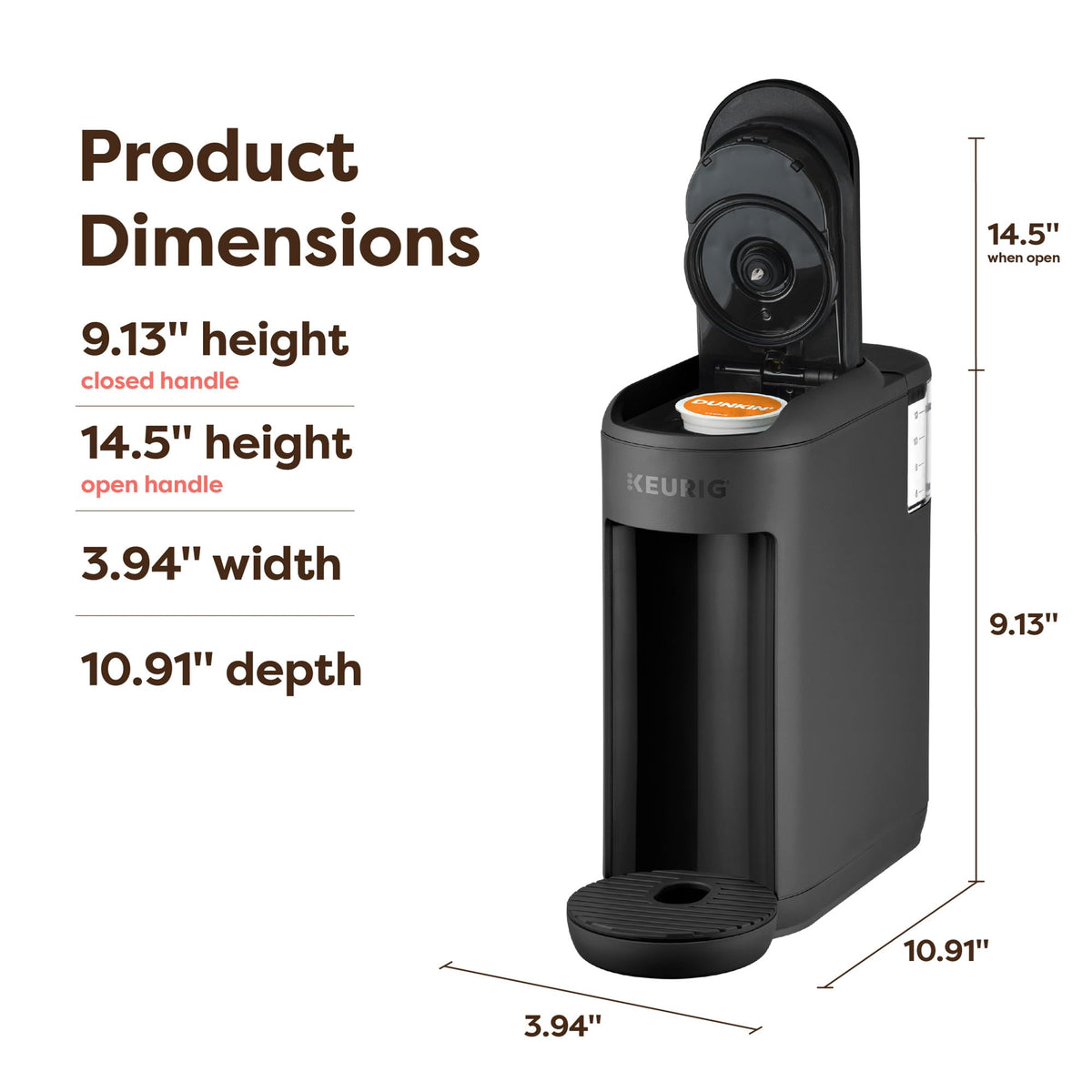 Single Serve K-Cup Pod Coffee Maker, Black H688759