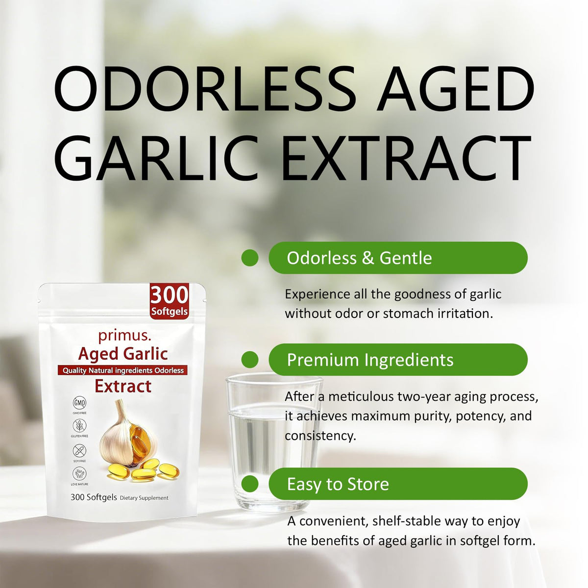 Odorless Garlic Extract 300 Softgels O52907