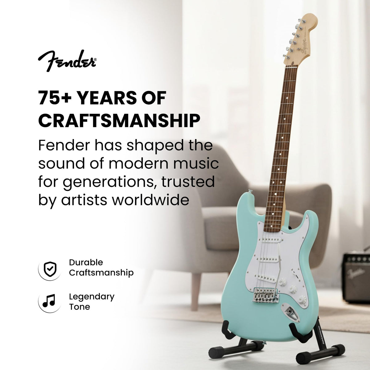 Daphne Blue Electric Guitar Bundle with Amplifier E943