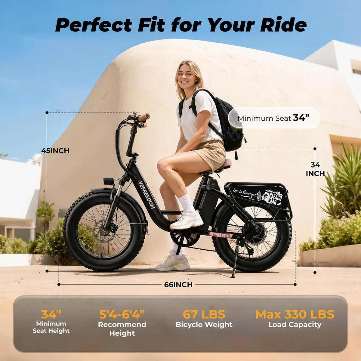 Electric Bike with 1500W Motor 48V 20Ah Battery 20" Fat Tire 7-Speed Q929404
