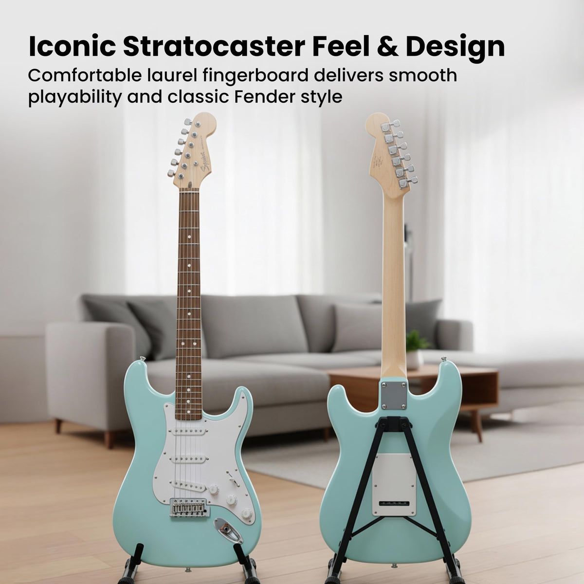Daphne Blue Electric Guitar Bundle with Amplifier E943