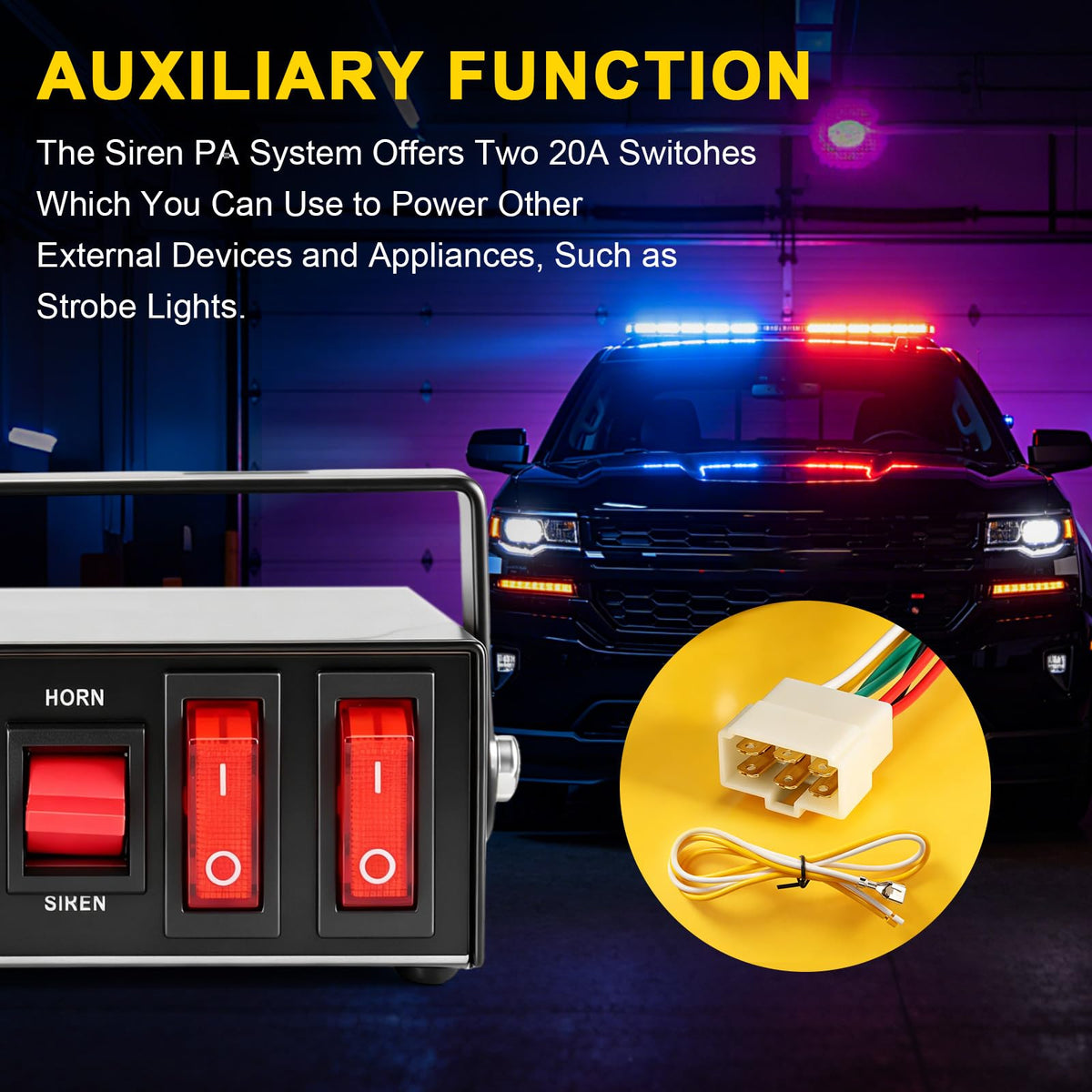 Police Siren PA System with Handheld Mic W297552