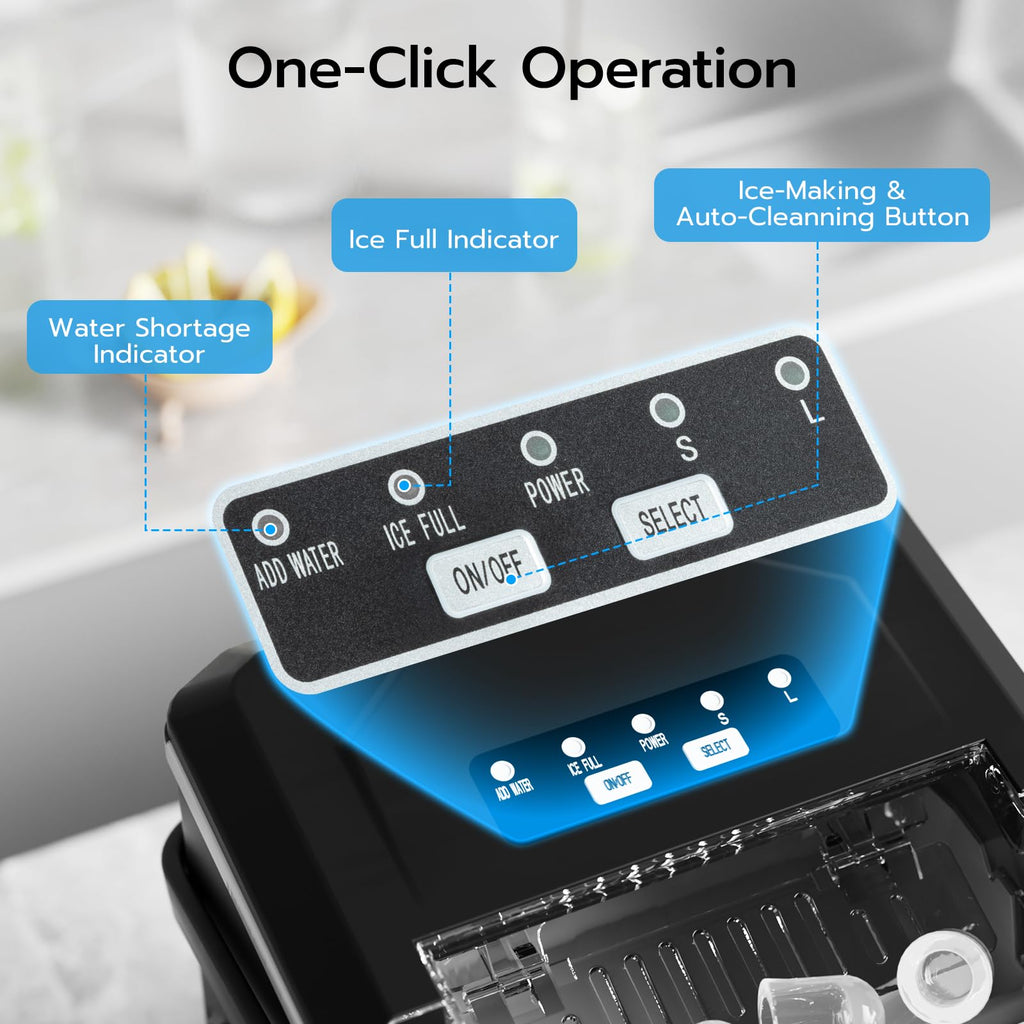 Black 26Lbs/24H Countertop Ice Maker W33255