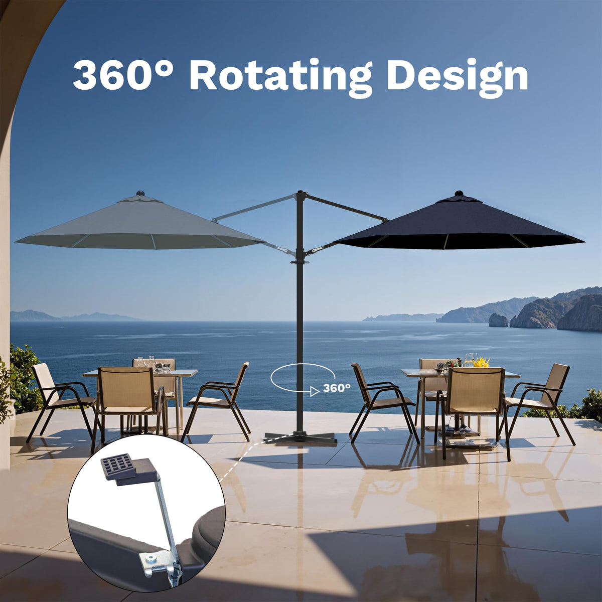10ft Navy Blue Cantilever Patio Umbrella R273770