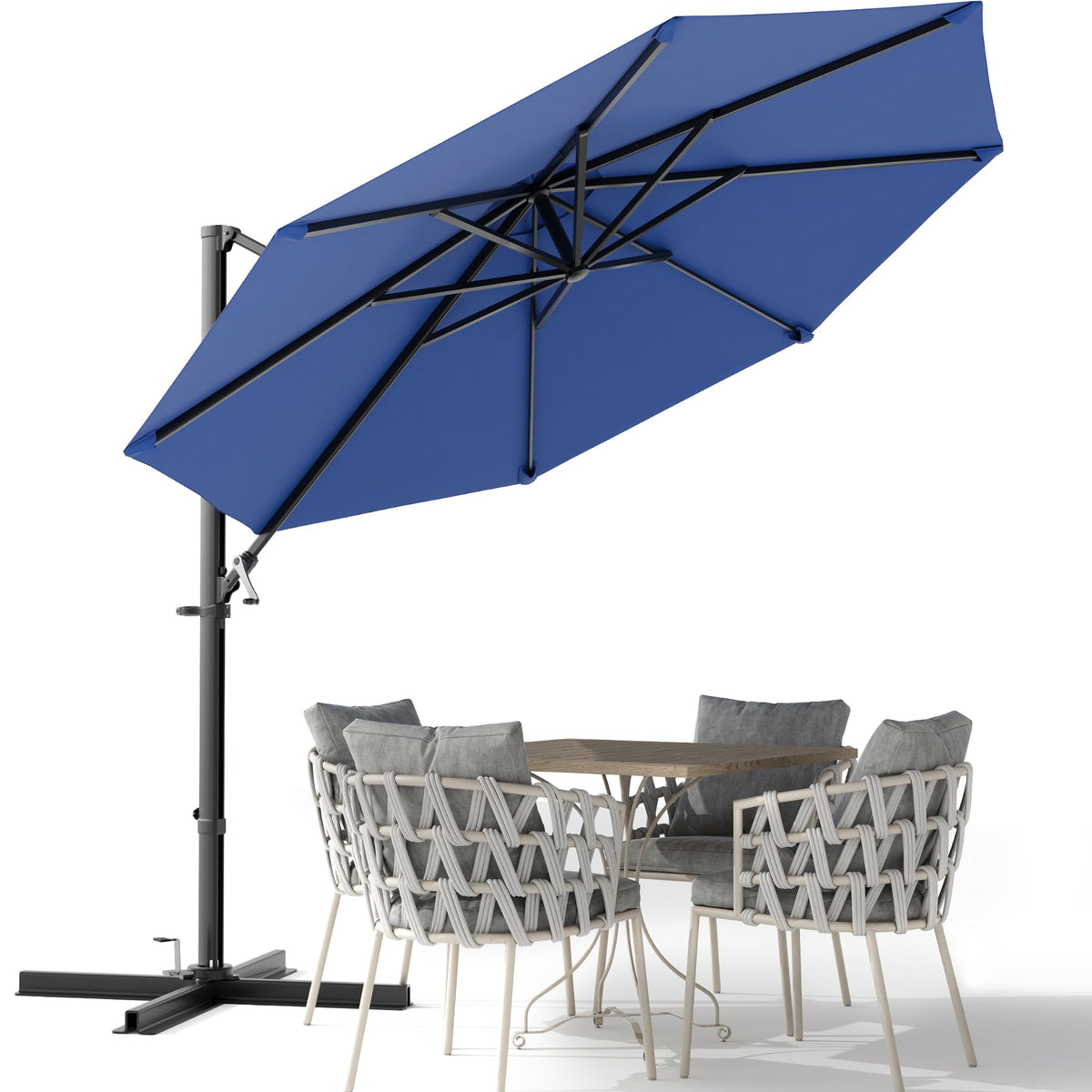 10ft Navy Blue Cantilever Patio Umbrella R273770