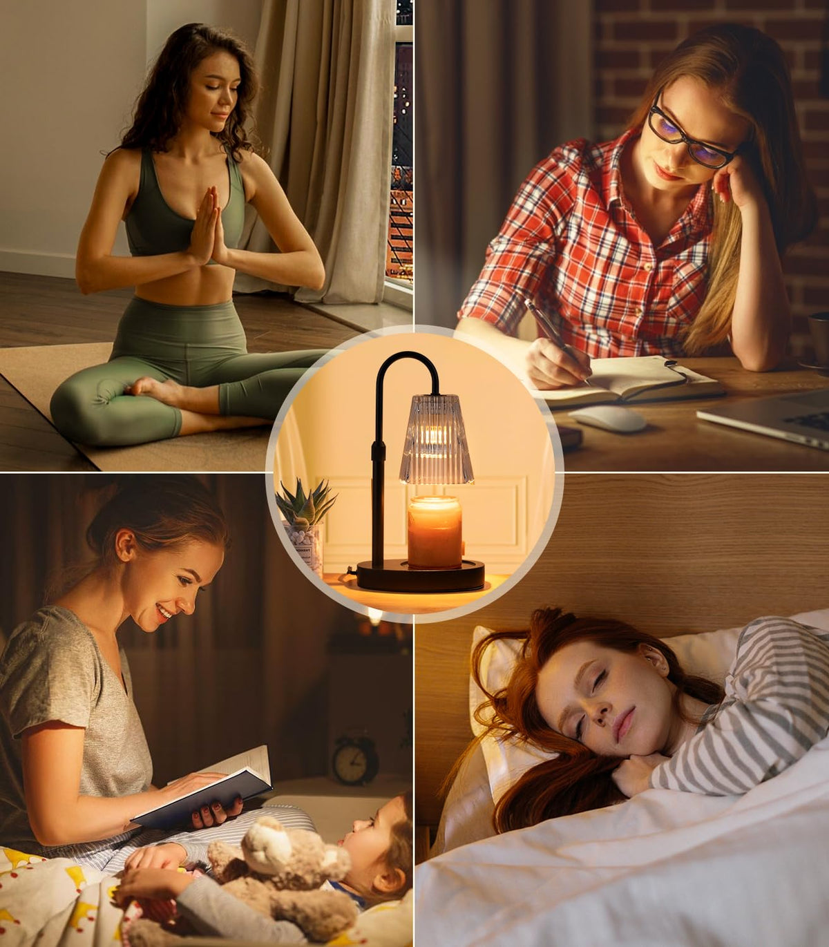 Electric Candle Warmer Lamp with Dimmer Adjustable Height Timer Glass R6022