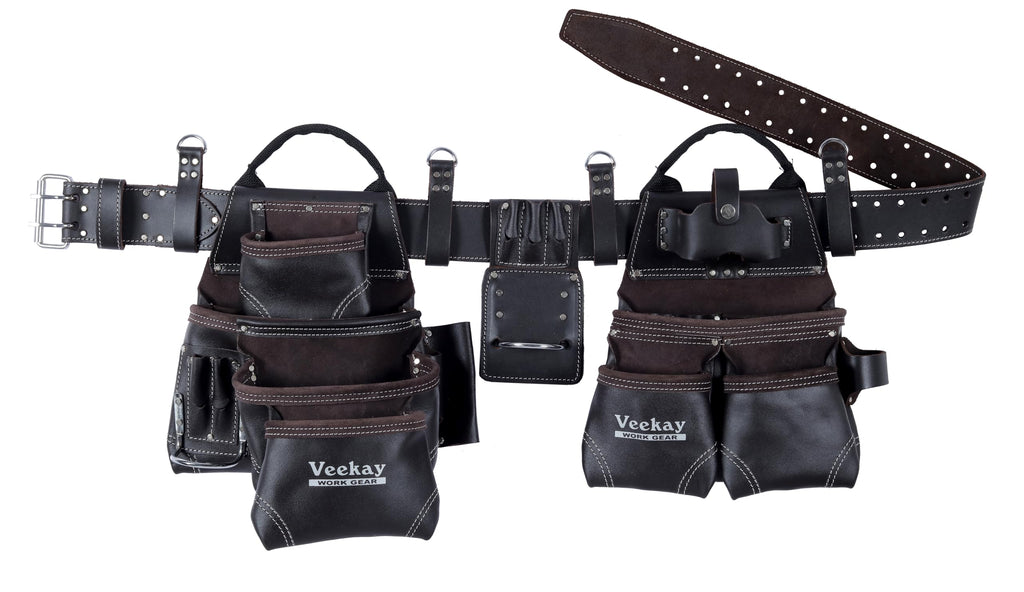 Brown Leather 22-Pocket Tool Belt F17594