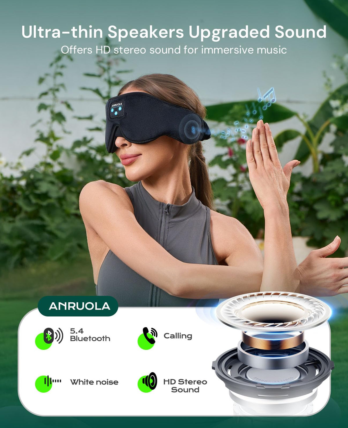 3D Sleep Mask with Bluetooth Headphones E6510