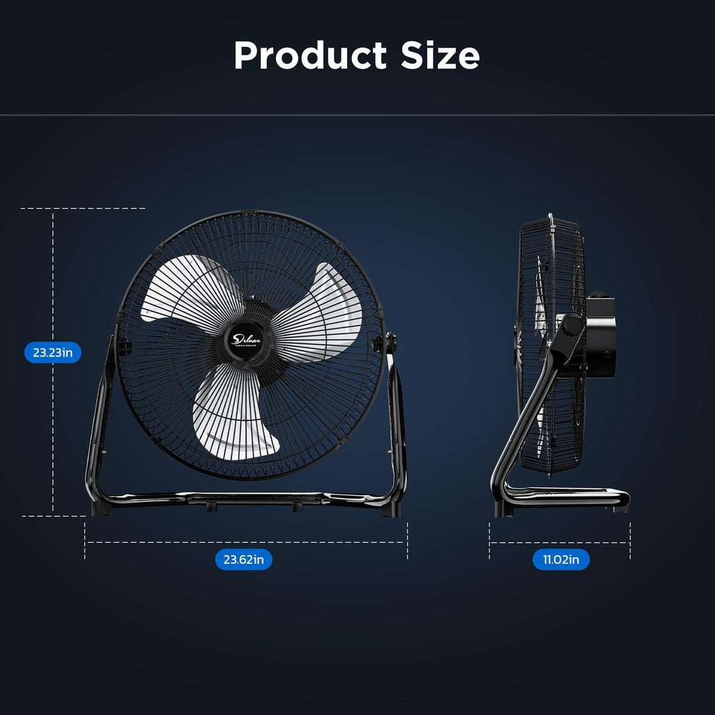 20 Inch 3-Speed High Velocity Metal Floor Fan I6905