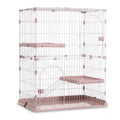 3/4-Tier Cat Cage Playpen with 3 Platforms, 3 Doors & 2 Ramps Y3057