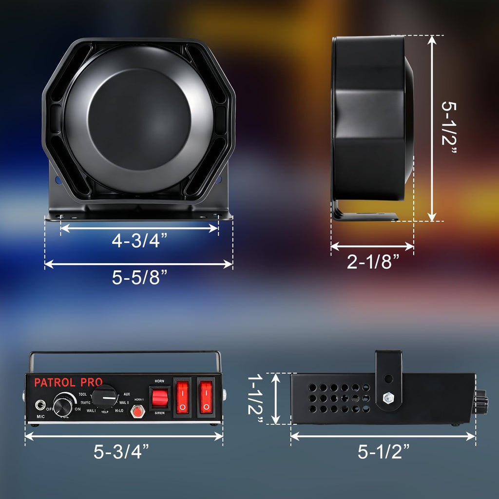 Police Siren PA System with Handheld Mic W297552