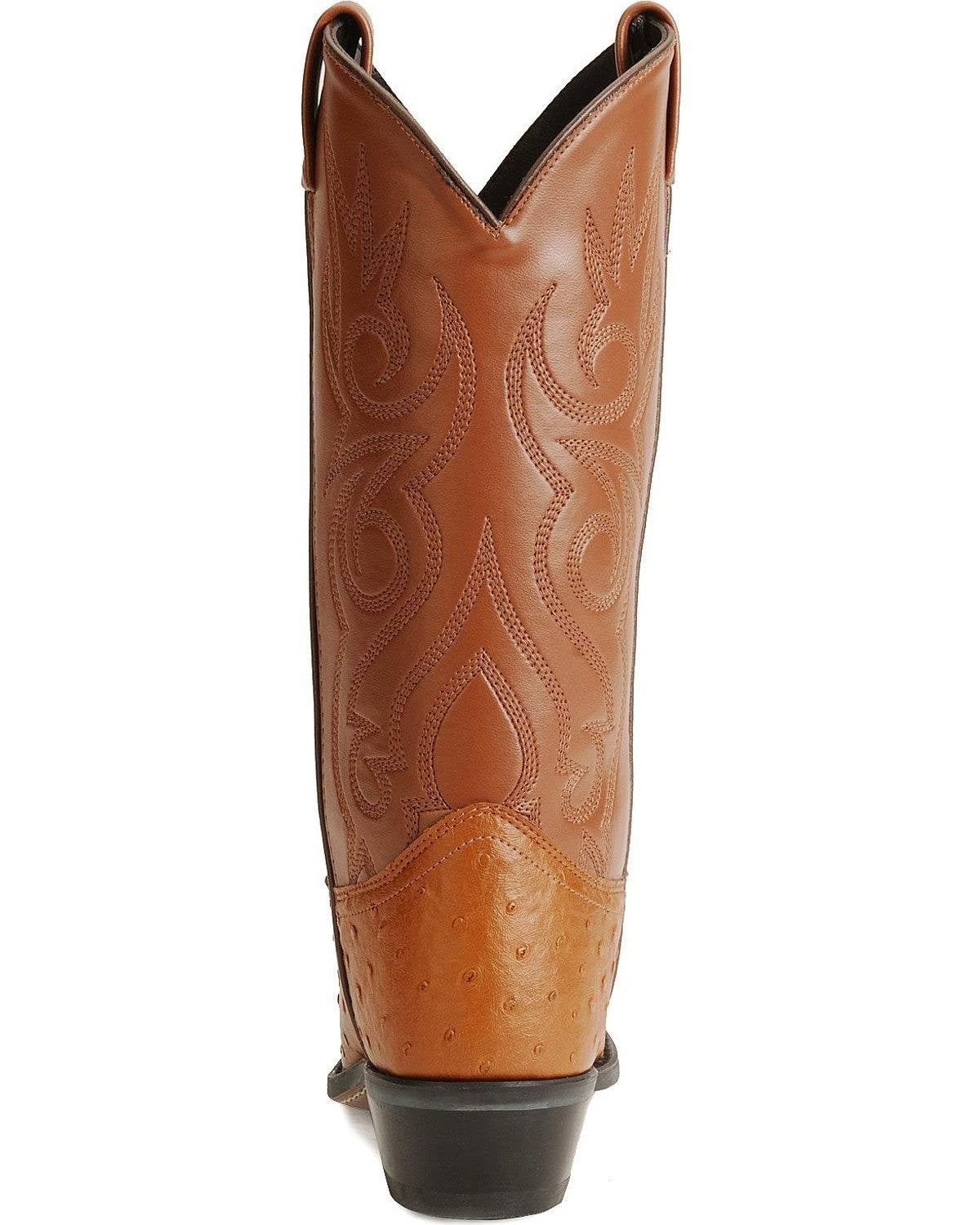 Cognac Ostrich Print Cowboy Boots F2808