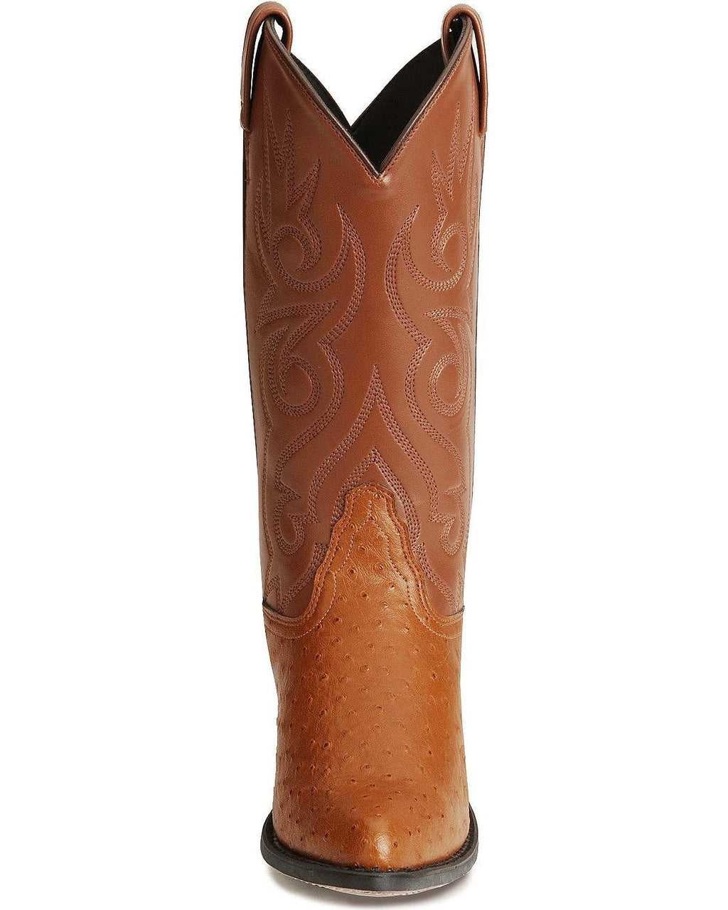 Cognac Ostrich Print Cowboy Boots F2808