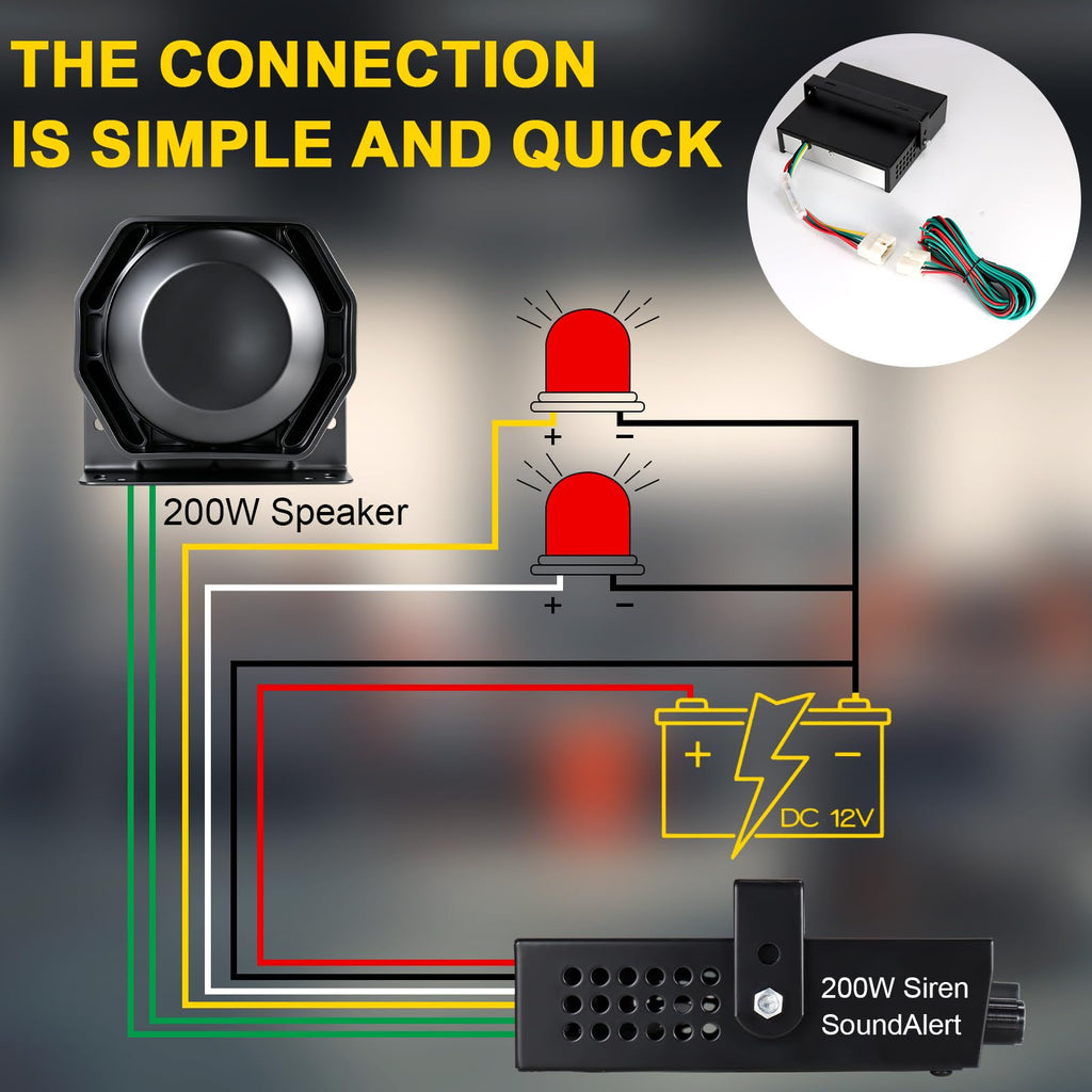Police Siren PA System with Handheld Mic W297552