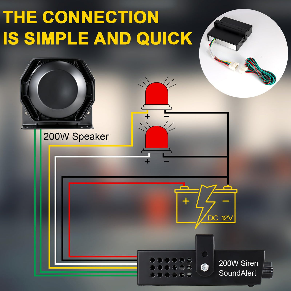 Police Siren PA System with Handheld Mic W297552