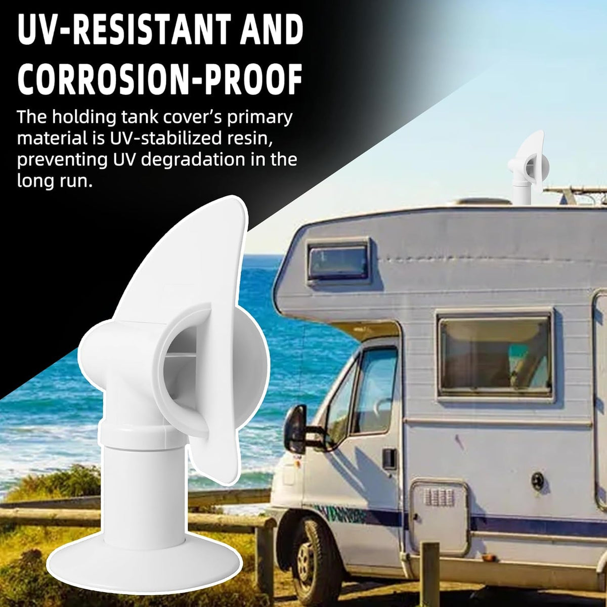 White RV Rotating Sewer Plumbing Vent Cover L18515